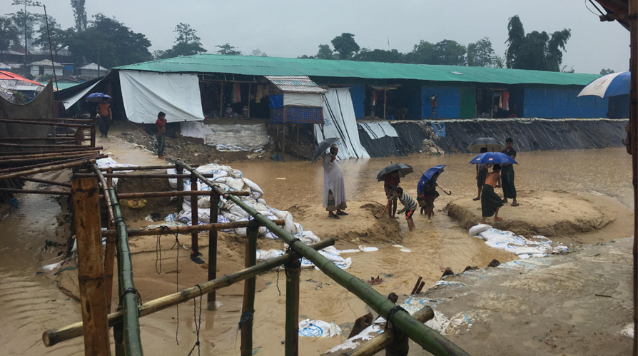 Flooding at a Rohingya refugee camp in Cox's Bazaar, Bangladesh.
